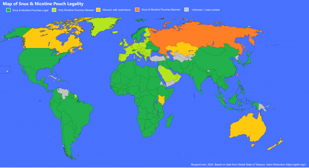 Where is snus legal?